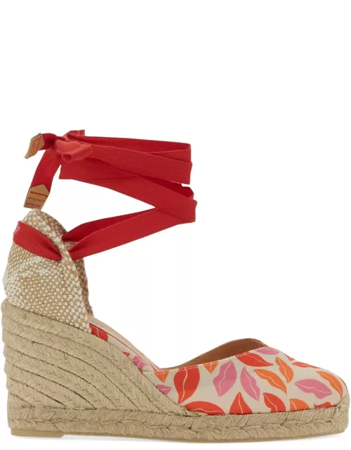 castaner clear espadrille with print