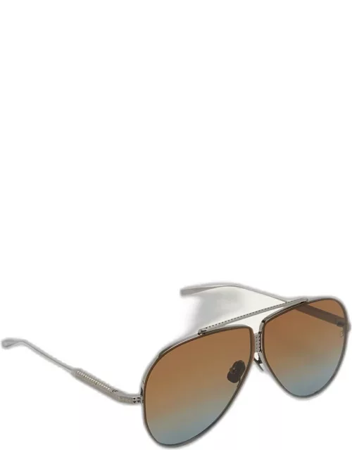 Men's XVI Double Bridge Aviator Sunglasse