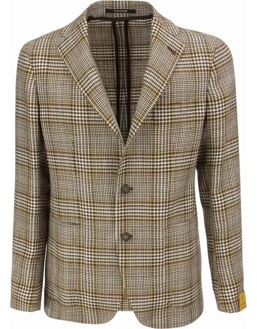 Tagliatore Cotton And Linen Tartan Jacket