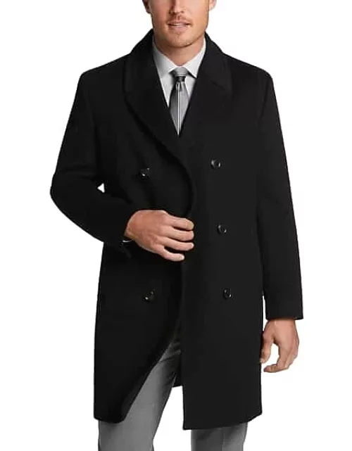 Joseph Abboud Men's Modern Fit Topcoat Black Solid