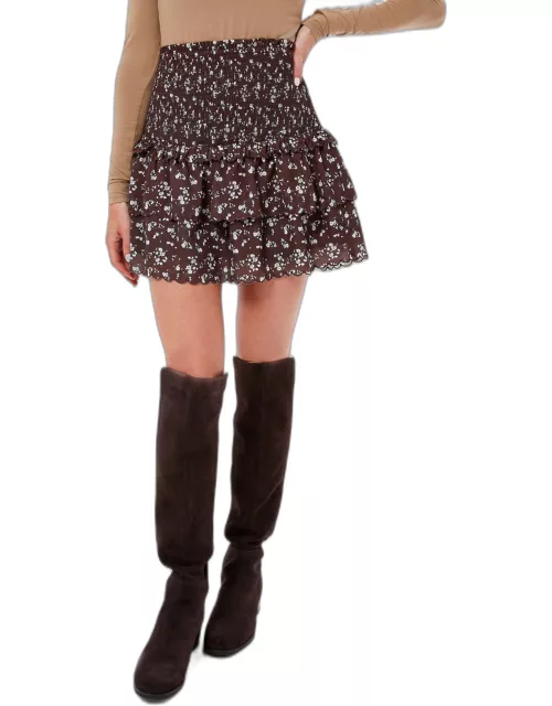 Brown Floral Steff Mini Skirt