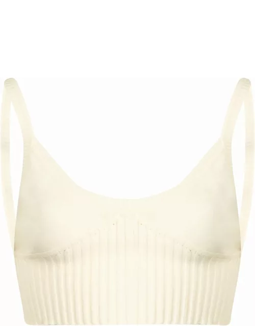 White knitted top ribbed