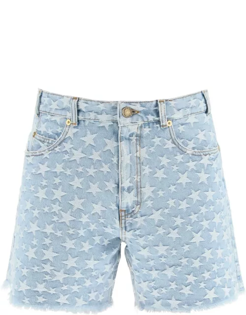 ERL DENIM SHORTS WITH EMBROIDERED STAR