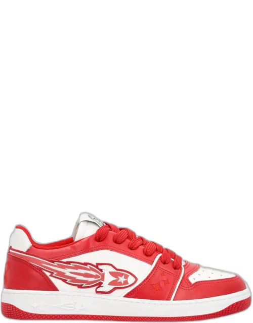ROCKET - Low sneaker calf red / white