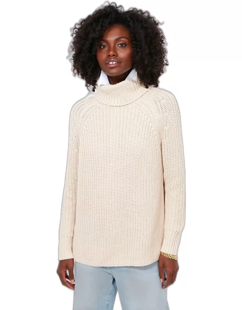 Cream Shaker Turtleneck Sweater