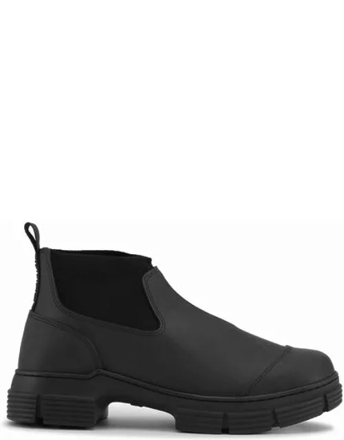 GANNI Rubber Crop City Boots in Black Responsible