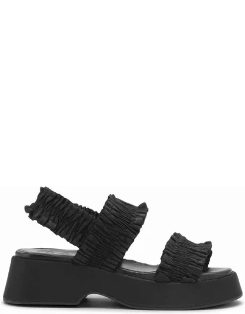 GANNI Smock Flatform Sandals in Black Responsible
