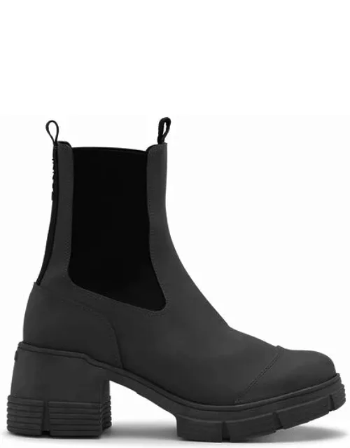 GANNI Rubber Heeled City Boots in Black Responsible