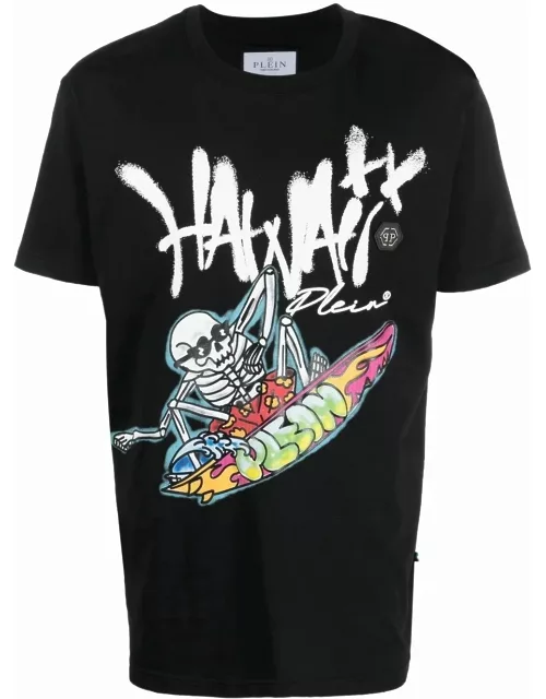Black Hawaii T-shirt with graphic print