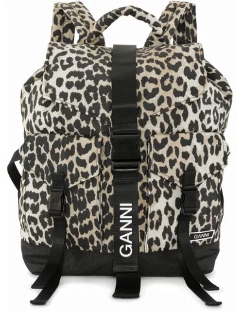 GANNI Leopard Tech Backpack Polyester Women'