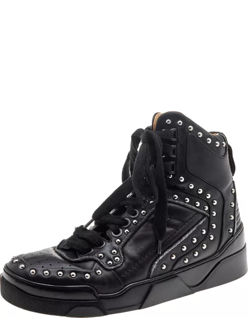 Givenchy Black Studded Leather Tyson High Top Sneaker