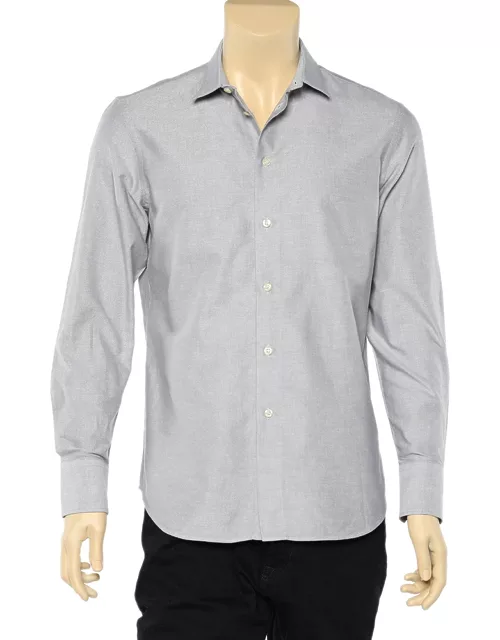 Emporio Armani Grey Cotton Button Front Shirt