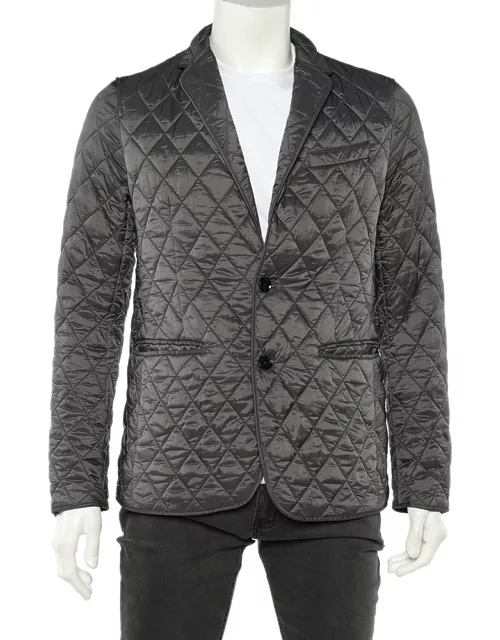 Burberry Charcoal Grey Quilted Synthetic Jacket