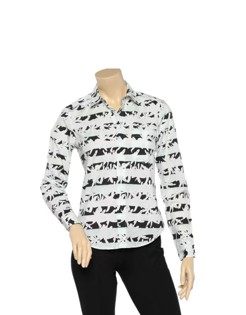 Kenzo Multicolor Brushed Palm Tree Printed Cotton Button Front Shirt