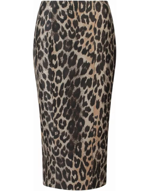 Balmain Leopard Jacquard Skirt