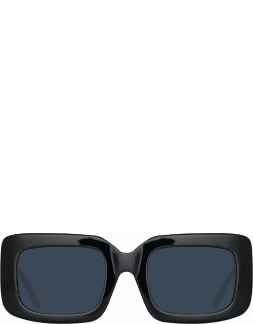 The Attico Jorja Rectangular Sunglasses in Black