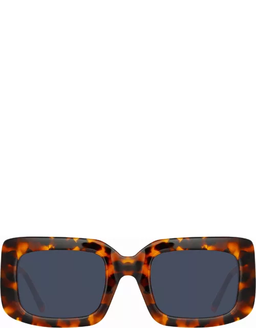 The Attico Jorja Rectangular Sunglasses in Tortoiseshel