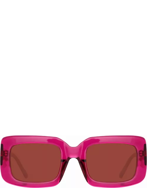 The Attico Jorja Sunglasses in Maroon