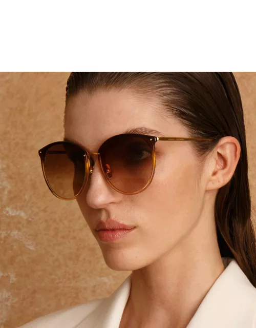 Calthorpe Oval Sunglasses in Brown Gradient