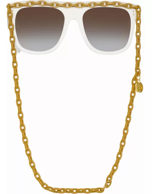 Dakota Flat Top Sunglasses in White