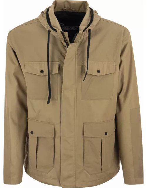 Herno Field Jacket In Cotton Gabardine