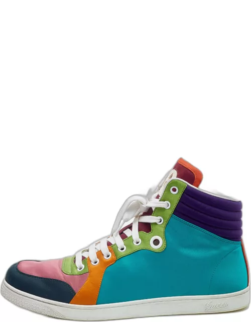 Gucci Multicolor Satin Coda High Top Sneaker