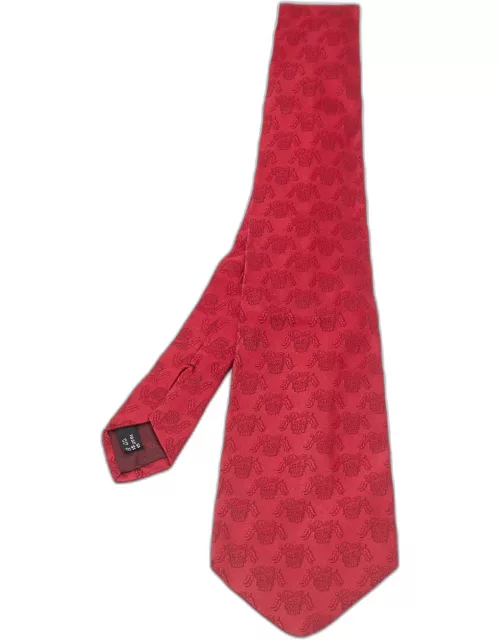 Salvatore Ferragamo Red Silk Jacquard Tie