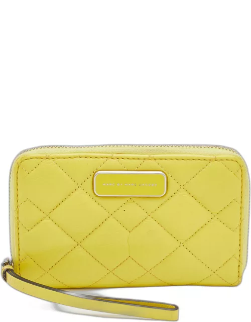 Marc by Marc Jacobs Yellow Quilted Leather Zip Around Wallet