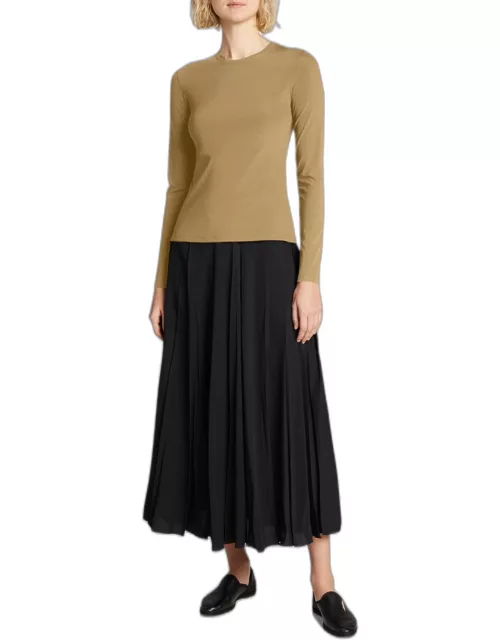 Inverness Long-Sleeve Crepe Top