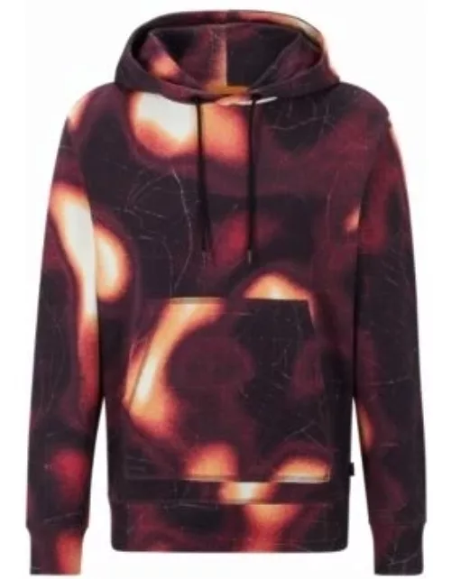 Cotton-terry hoodie with heat-map print- Pink Men's Tracksuit