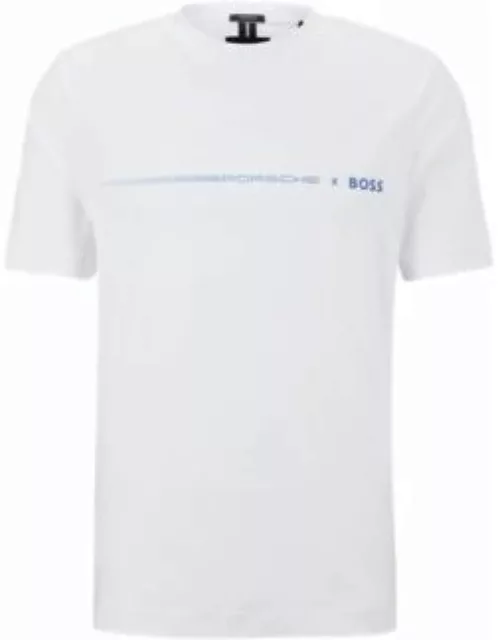 Porsche x BOSS mercerized-cotton T-shirt with exclusive branding- White Men's T-Shirt