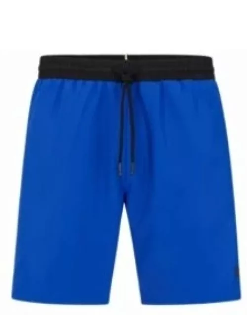 Contrast-logo swim shorts- Blue Men's Swim Short