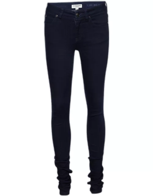 Burberry Navy Blue Denim Thurlestone Skinny Jeans S Waist 28"