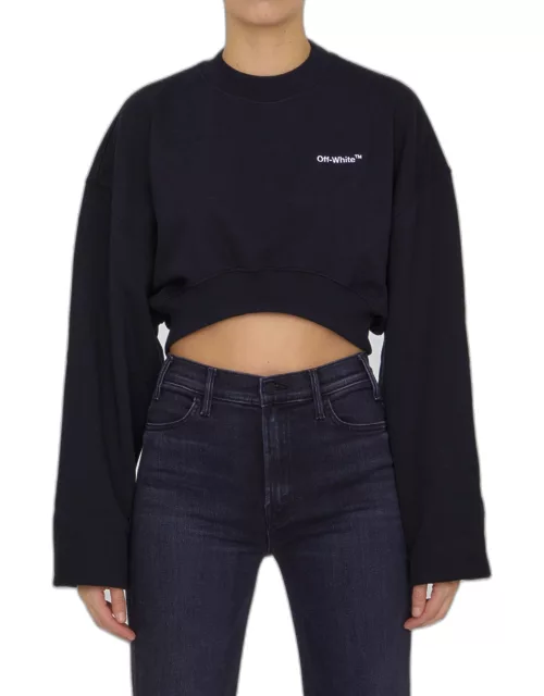 Off-White Cropped Sweatshirt With Logo