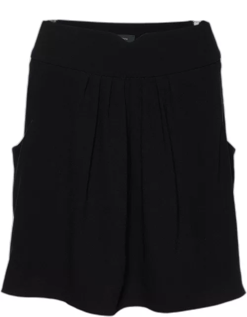 Joseph Black Crepe Pleated Aceline Mini Skirt