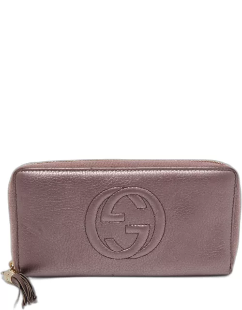 Gucci Purple Leather Soho Continental Wallet