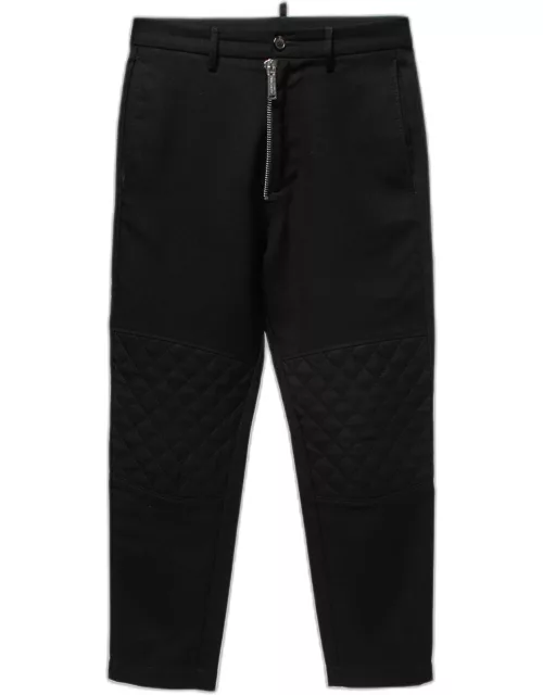 Dsquared2 Black Wool Quilted Knee Trousers