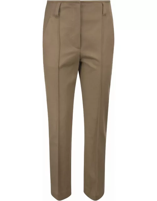 Brunello Cucinelli Stretch Cotton Cover-up Wide Corset Trousers With Necklace