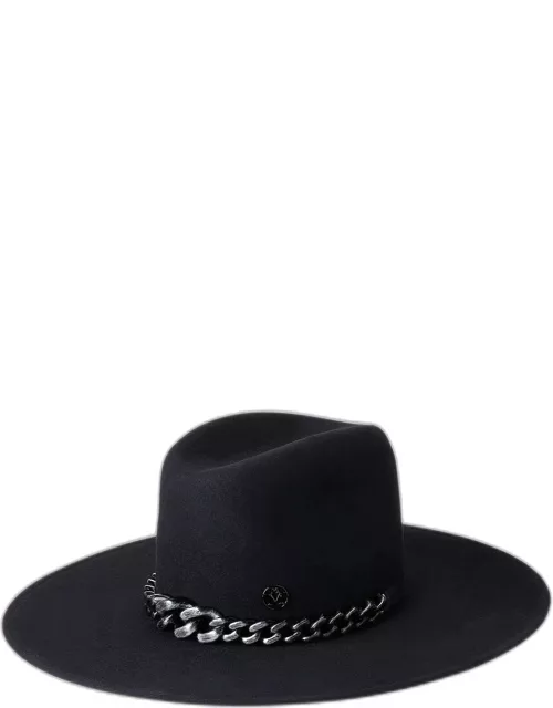 Eliza Textured Chain Wool Fedora Hat