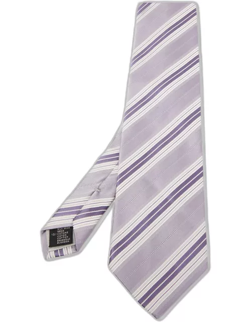 Ermenegildo Zegna Vintage Purple Patterned Silk Jacquard Tie