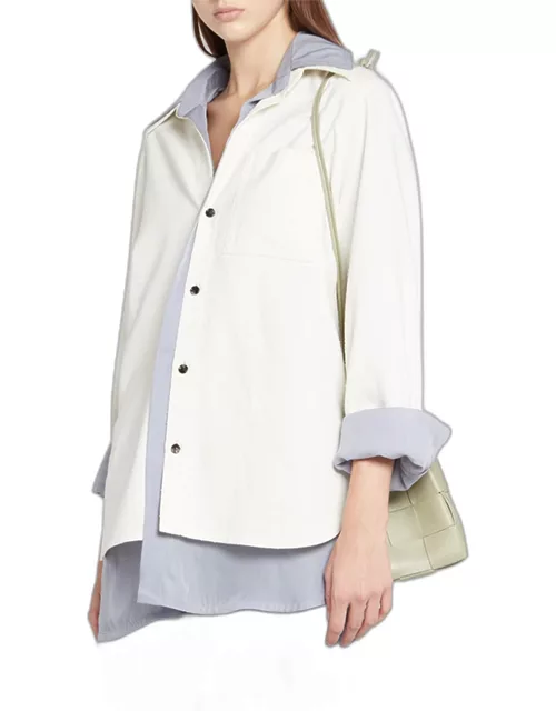 Layered Button-Front Cotton Shirt