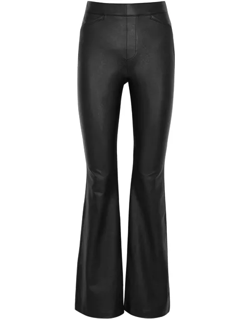 Spanx Black Flared Faux-leather Trousers