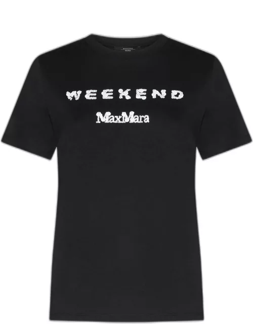 Logo Detailed Crewneck T-shirt Weekend Max Mara