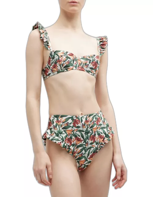 Kiwi Ruffled Balconette Bikini Top