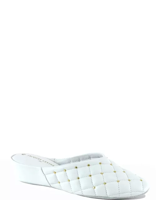 Quilted Leather Studded Slipper