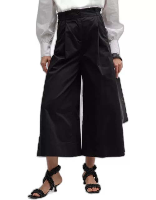 Sargent Embroidered Pleated Wide-Leg Pant