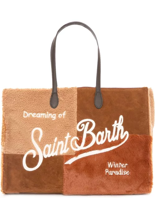 MC2 Saint Barth Patch Sherpa Brown Fabric Vivian Bag