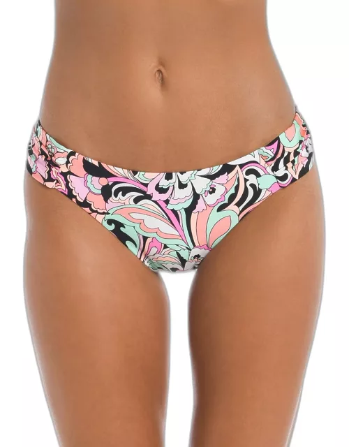 Paisley Shirred-Side Hipster Bikini Bottom