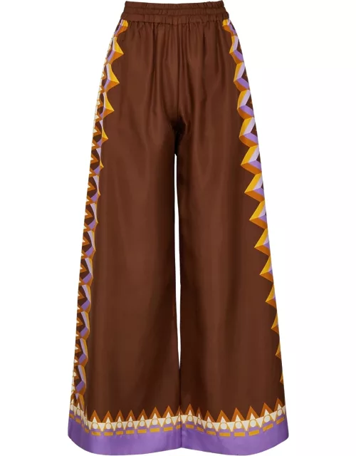 LA Double J Printed Silk-twill Trousers - Multicoloured
