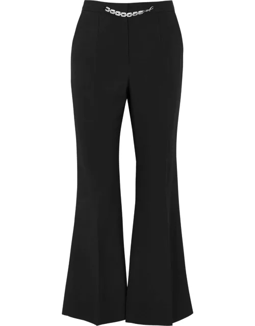 Christopher Kane Chain-embellished Flared Trousers - Black